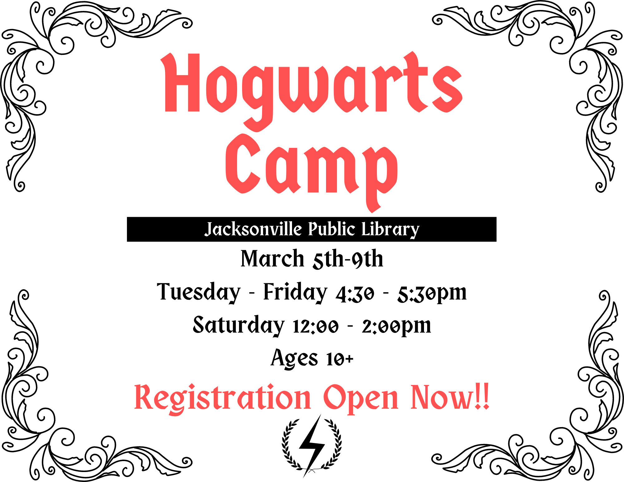 March 5th-9th, the Jacksonville Public Library will once again be embracing the Magical World and opening their doors to host a week full of magical fun!